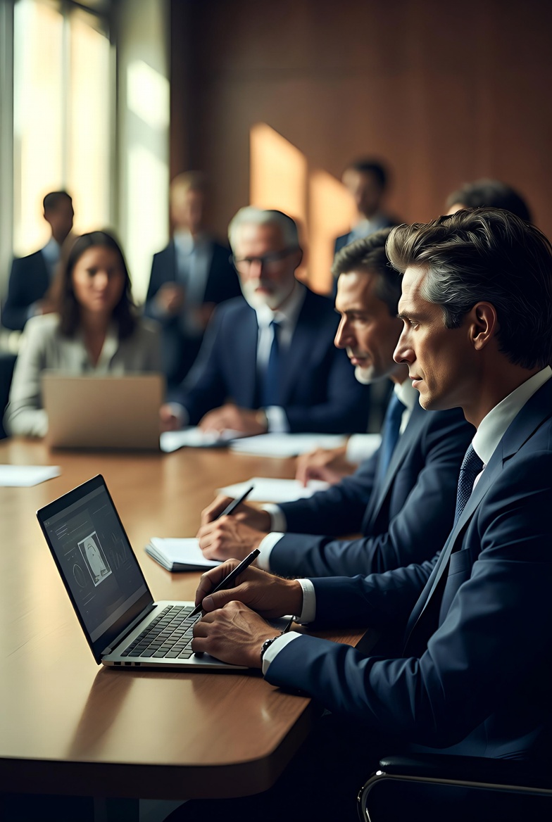Consultants conducting a leadership interview